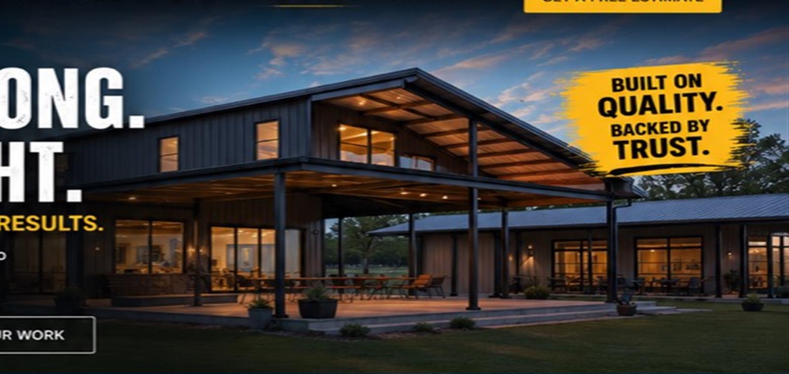 Custom barndominium built by H&H Construction PTX